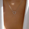 Kpop Crystal Hollow Love Pendant Necklace Romantic Zircon Simple Necklace For Women Jewelry Accessories - Image 2