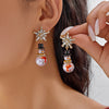 Christmas Snowman Imitation Pearl Drop Earrings for Women Shiny Rhinestone Snowflake Dangle Earring Year Jewelry - Image 7