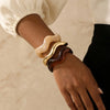 Yupsk 3Pcs Irregular Wavy Cuff Bangle Set For Women Resin Chunky Wave Stackable Bracelets Minimalist Wristband Jewelry - Image 3