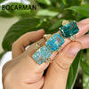 Bocarman Rectangular Ice Cut Mint Green Cubic Zirconia Copper Ring For Women Vintage Engagement Wedding Adjustable Jewelry - Image 4