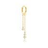 1PC Horse Eye Octagonal Star Moon Blue Zircon Tassel Chain Earring For Women Silver Classic Earring - Image 10
