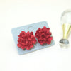 Red Flower Women's Stud Earrings Folded Floral Unique Design Korean Small Earrings Bohemian Ear Accessories - Image 3