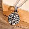Stylish Mens Compass Necklace,Rock Punk Stainless Steel Compass Pendants Male Collar Jewelry - Image 3