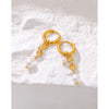 Yachan Stainless Steel Hoop Earrings for Women Baroque Pearl Charms Drop Earring Jewelry - Image 3