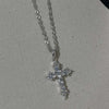 Shiny Crystal Zircon Cross Pendant Necklace for Women Girls Punk Silver Color Thin Chain Necklace Party Jewelry Birthday Gift - Image 4