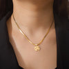Four Leaf Clover Women Necklace Stainless Steel Gold Color Snake Chain Choker for Women Girls Jewelry - Image 1