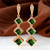 Rose Gold Color Engagement Earrings 12 Colors Birthstone Hoop Earrings Multicolor Zircon Long Dangle Earrings For Women Jewelry - Image 11