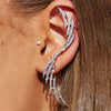 New Geometry Ear Cuff No Piercing for Women Wedding Jewelry Rhinestone Clip Wholesale Charming Fake Cartilage Piercing Jewelry