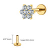 Titanium 16G Tiny Flower CZ Stud Earring Tragus Helix Rook Conch Labret Stud Flat back Cartilage Piercing - Image 6