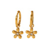 Vintage Square Waterdrop Flower Cubic Zirconia Hoop Earring Stainless Steel Gold Plated Earrings For Women - Image 5
