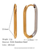 Dual Color Long O-ring Hoop Earrings 316L Stainless Steel Women's Earrings Gold Plated Jewelry - Image 7