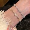 Shining Micro-inlaid Zircon Cherry Blossoms Flower-shaped Adjustable Pull Bracelet for Women Sweet Jewelry Gift - Image 2