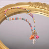 Sea Life Charm Beaded Choker Necklace with Multicolor Rice Beads - Image 5