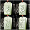 carved jade pendant 12 zodiac signs Mouse ox tiger rabbit dragon snake horse sheep monkey chicken dog pig - Image 1