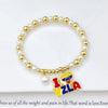 Selling Pearl Chain Violin Round Heart-Shaped Venezuela Flag Stretch Bracelet: for Women Party Patriotic Jewelry Gift - Image 7