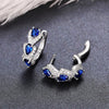 Silver Blue Cubic Zirconia Hoop Earrings Wedding Party Elegant Accessories for Women Jewelry Gift - Image 6