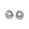 Vintage Elegant Blue Crystal Shell Pearl Conch Shape Stud Earrings for Women Simple Geometry Round Jewelry Party Gift - Image 6