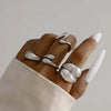 4Pcs/Set Silver Color Irregular Geometric Open Rings For Women Men Punk Metal Adjustable Knuckle Joint Ring Jewelry - Image 11