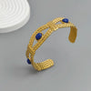 heavy metal sapphire gold-plated stainless steel women's bracelet, and rust-free, couple bracelet - Image 5