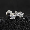 Titanium Triple Star Cluster Cartilage Earring 16G Flat Back Labret Stud Tragus Helix Piercing Jewelry - Image 3