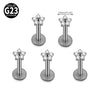 1/5PCS Implant Titanium Different Size Flower Zirconia Labret 16G Internal Threaded Cartilage Helix Lobe Earring Piercing - Image 14