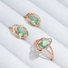 Geometric Light Green Stone Drop Earrings For Women Rose Gold Color Zircon Jewelry Accessories - Image 6