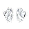 Silver Star Moon Heart Shape Earrings Jewelry Versatile Hoop Earrings For Women Jewelry Birthday Party Gifts - Image 10