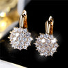 Cute Small White Zircon Stone Snowflake Hoop Earrings For Women Charm Female Silver Color Wedding Jewelry Gift - Image 4