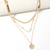 Flat Snake Chain With Three Layer Coin Disc Pendant Necklace For Women Jewelry Accessories - Image 6