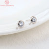 (2607) 4MM 6MM 7MM 8MM Gold Color Brass with Zircon Hooks Hole Round Stud Earrings Pins Jewellery Accessories Wholesales - Image 4