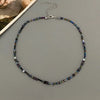 Colorful Glass Bead Choker Necklace with Irregular Shapes - Image 1