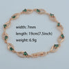2 Color Women Girls Bracelet Rose Gold Color Green Pink Zircon Stone Jewelry - Image 3
