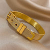 Greatera Stainless Steel Strap Men Bangle Adjustable Personality Knit Mesh Belt Bracelet For Couples Simple Jewelry - Image 3