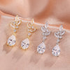 Vintage Cubic Zirconia Pear-shaped Drop Earrings Charm Bridal Wedding Party Woman Hoops Woman - Image 4