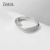 Zakol Korea Multilayer Zircon Engagement Open Rings for Women Water Drop Party Jewelry - Image 12
