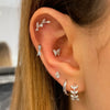 Cartilage Stainless Steel Stud Women's Earrings Septum Piercing Zircon Butterfly Ear Hoop Lobe Tragus helix Jewelry - Image 1