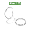 2/8PCS Seamless 316L Stainless Steel Nose Ring Hoop Earrings for Women Men Septum Helix Tragus Ear Piercing Jewelry Tiny 6-12mm - Image 8