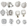 Zakol 6 Styles Sliver/Gold Color Shiny Cubic Zirconia Copper Ear Clips Geometric Square Heart Round CZ Stud Ear Accessories - Image 1