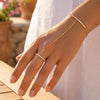 Bohemian Ring Bracelet Finger Hand Chain, Gold Plated Stainless Steel, Bead Slave Bracelet Jewelry for Women - Image 1