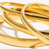 Multi-size Glossy Bulge Oval Shape Bangles Gold Plated Stainless Steel Women Jewelry - Image 2