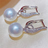 Pearl Dangle Earring for Women Bling Cubic Zirconia Elegant Silver Jewelry - Image 3
