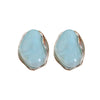 Irregular Smudging Resin Blue Jelly Ice Cute Geometric Bean Stud Earrings for Women Unique Design Party Jewelry Christmas Gift - Image 6