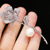 Suyu Women's Brooch Copper Inlaid Cubic Zirconia Camellia Women's Clothing Brooch Men's And Women's Set Pins - Image 4