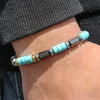 Turquoise Black Stone Bead Bracelet Handmade Elastic Rope Bracelet Gift for Christmas Accessories - Image 4