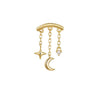 Silver 1Piece Star/Moon Charms Piercing Earrings For Women Long Tassel Pendant Chain Party Jewelry Gifts - Image 20
