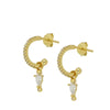 Small Hoop and Stud Earrings with Charm and Chain Styles - Image 19