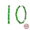 Silver Earrings Green Serpentine Snake Gem Bamboo Joint Hoop Earring For Woman Classic Party Jewelry Lucky Gift - Image 18
