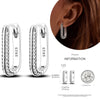 Silver Women Hoop Earrings Gifts For Girl U Rhombic Shape Geometric Lines Zircon Earring - Image 24