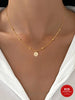 Silver Shiny Round Beads Halo Zircon Necklace For Women Engagement Wedding Jewelry - Image 1