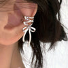 Y2K Girls Ribbon Aesthetics Ear Clips Ballet Style Ribbon Bow-Knot Ear Cuff Women Korean Kpop Earring Jewelry Gifts - Image 1